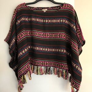 ecote urban outfitter mexican embroidered poncho